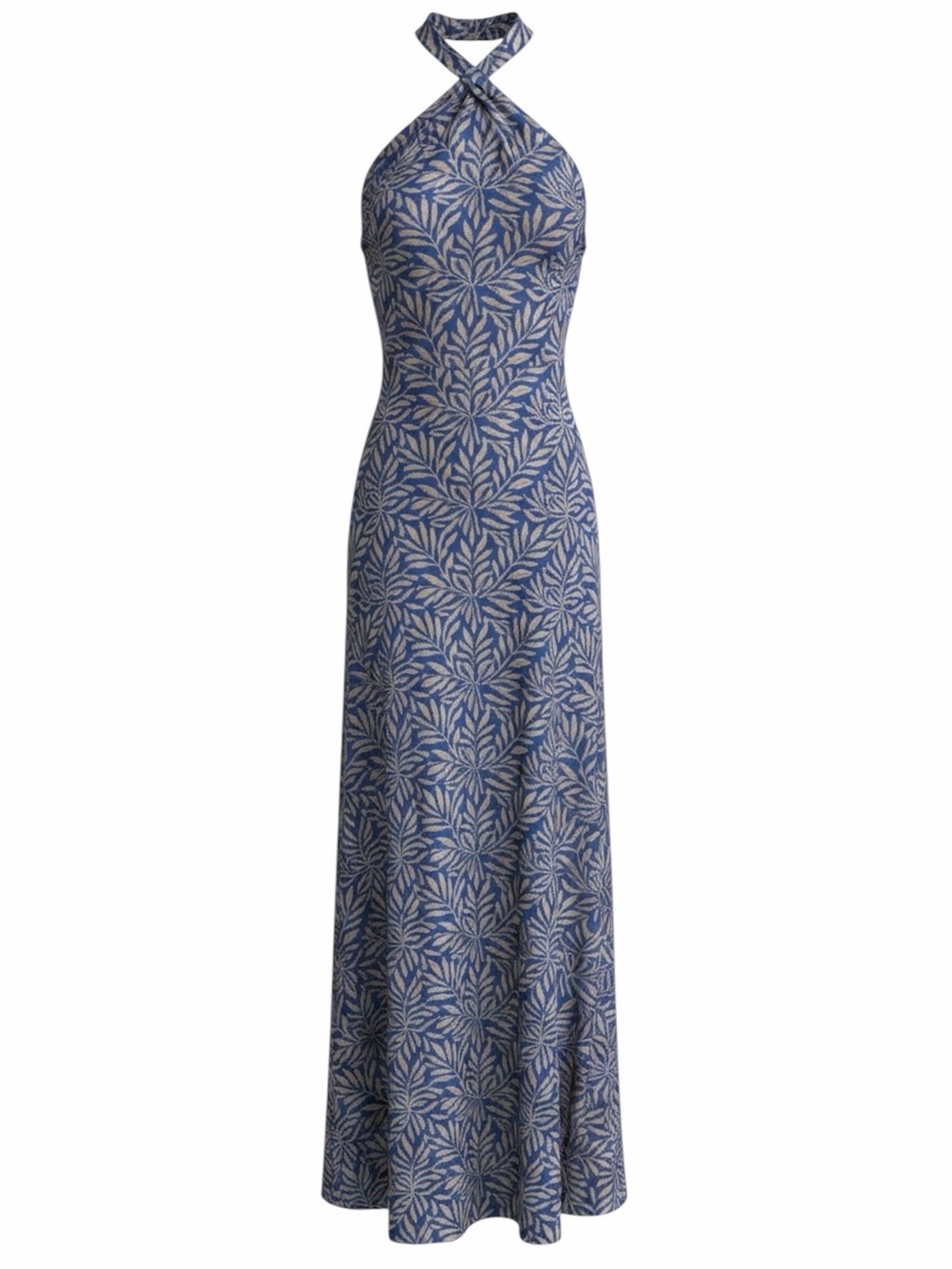 DVF Lilita Silk Leaf Sleeveless Halterneck Multiway Strap Maxi Tent Dress Size 4